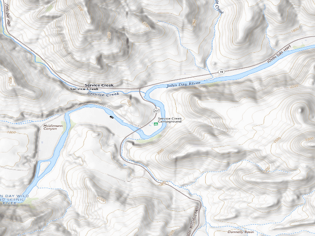 USGS topographic map of Service Creek