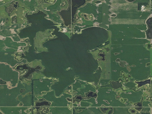Aerial image of Seth Gordon Marsh WMA (LaMoure County)