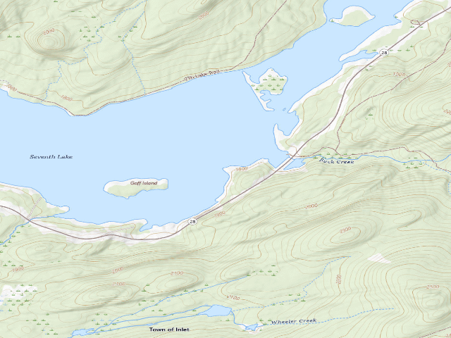 USGS topographic map of Sevemth Lake Campsite 2 (Moose River Plains Wild Forest)