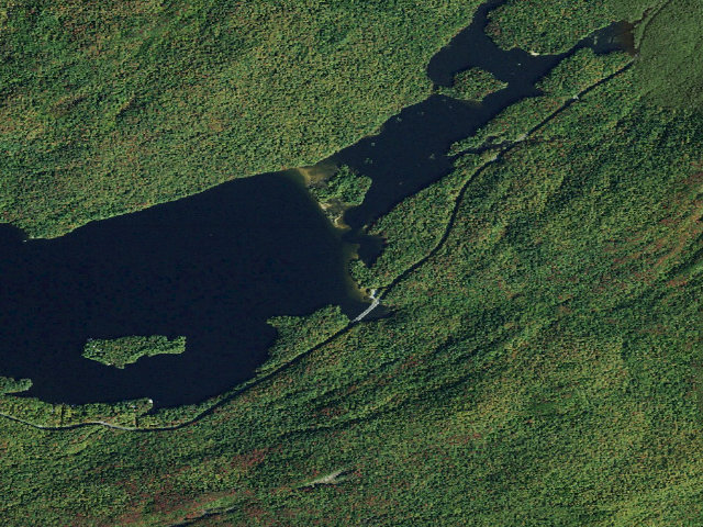 Aerial image of Seventh Lake Campsite 1 (Moose River Plains Wild Forest)