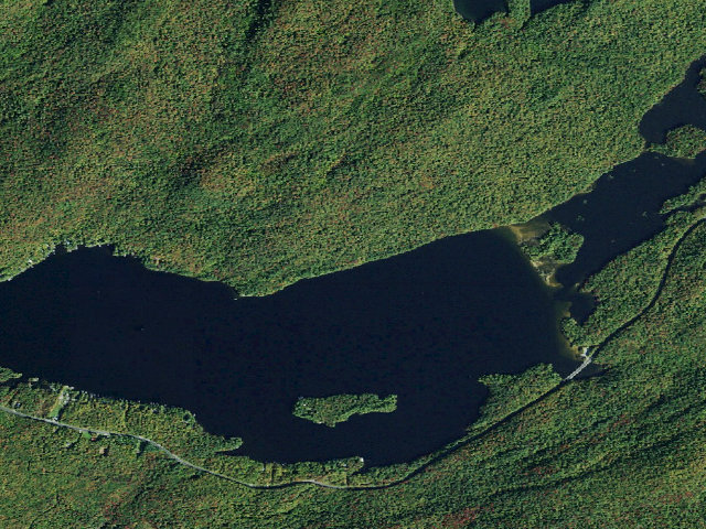 Aerial image of Seventh Lake Campsite 4 (Moose River Plains Wild Forest)
