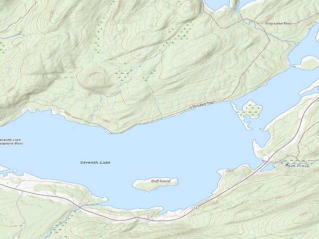 USGS topographic map of Seventh Lake Campsite 4 (Moose River Plains Wild Forest)