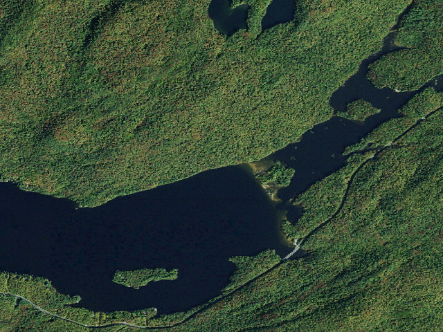 Aerial image of Seventh Lake Campsite 5 (Moose River Plains Wild Forest)