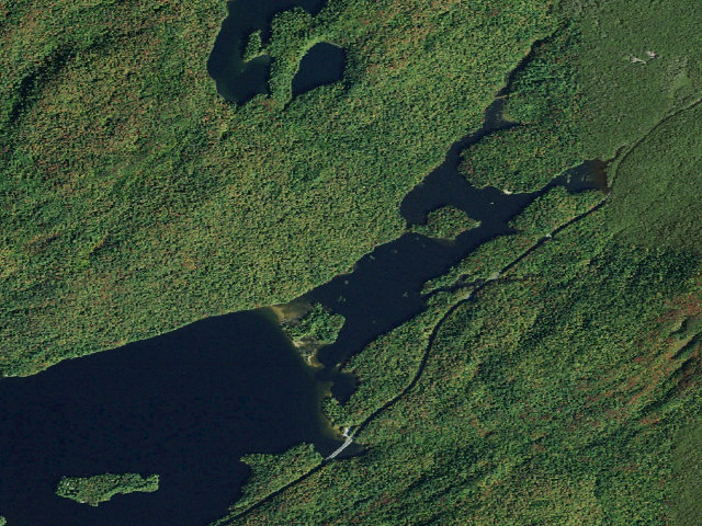 Aerial image of Seventh Lake Campsite 6 (Moose River Plains Wild Forest)