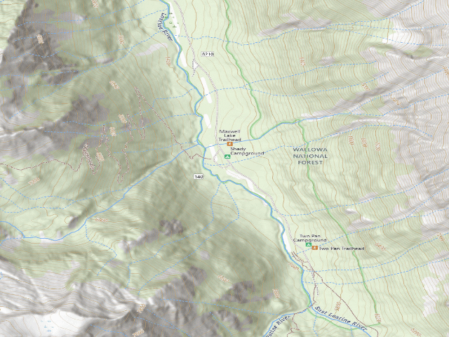 USGS topographic map of Shady Campground