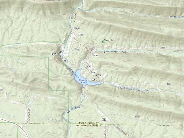 USGS topographic map of Shady Lake
