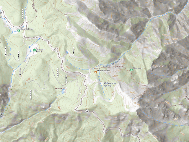 USGS topographic map of Shannon Campground