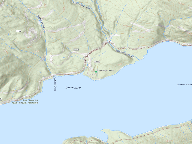 USGS topographic map of Shannon Creek