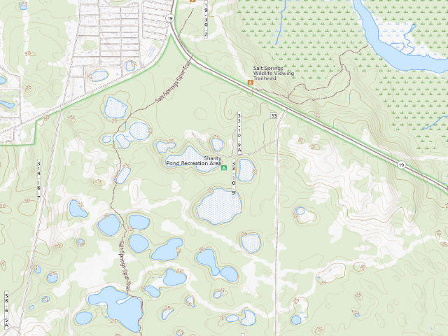 USGS topographic map of Shanty Pond Recreation Area