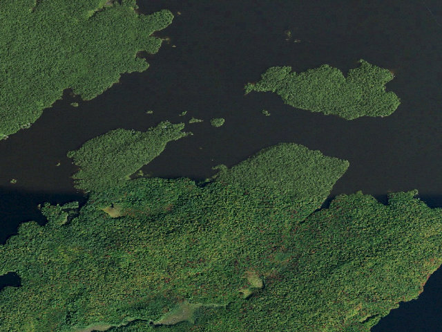 Aerial image of Shanty Rock Flow Primitive Campsite 26 (Five Ponds Wilderness)