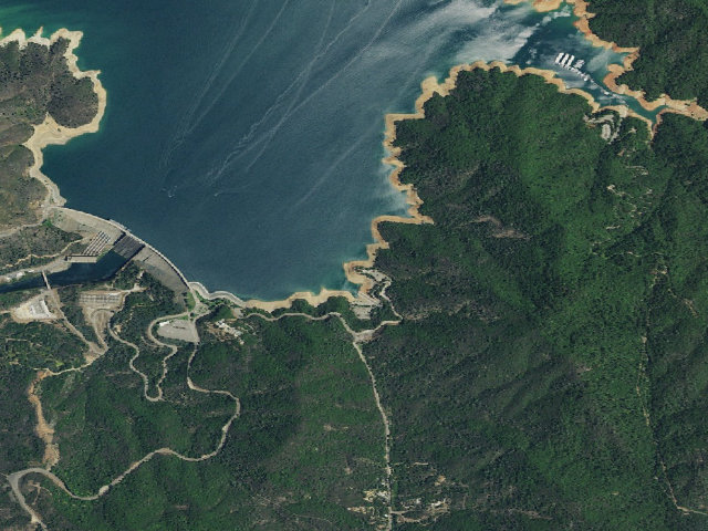 Aerial image of Shasta Lake Shoreline