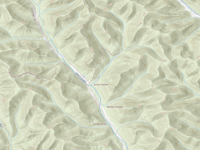 USGS topographic map of Shawnee State Forest Backpack Trail - Camp 2