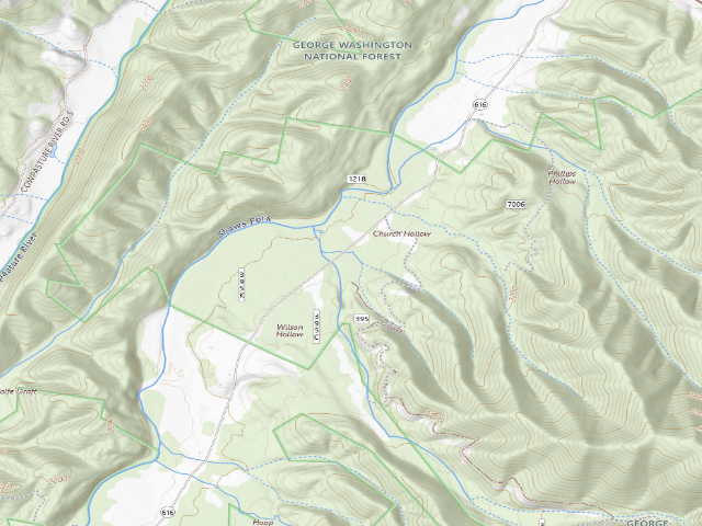 USGS topographic map of Shaws Fork Equestrian Campground