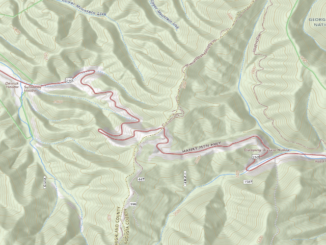 USGS topographic map of Shaws Fork Horse Camp
