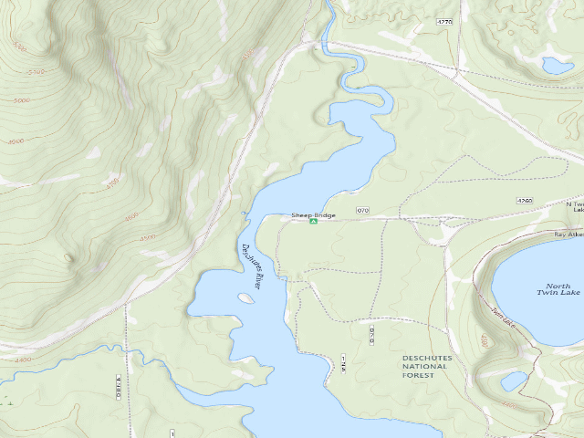 USGS topographic map of Sheep Bridge