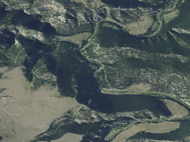 Aerial image of Sheep Wagon Boat Camp