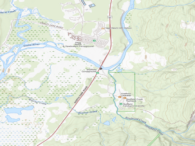 USGS topographic map of Sheffield Campground