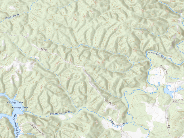 USGS topographic map of Sheffield WMA - Cochran camping area