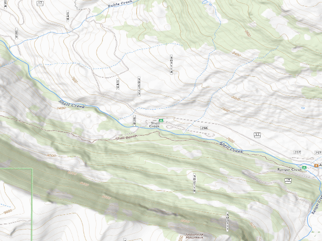 USGS topographic map of Shell Creek