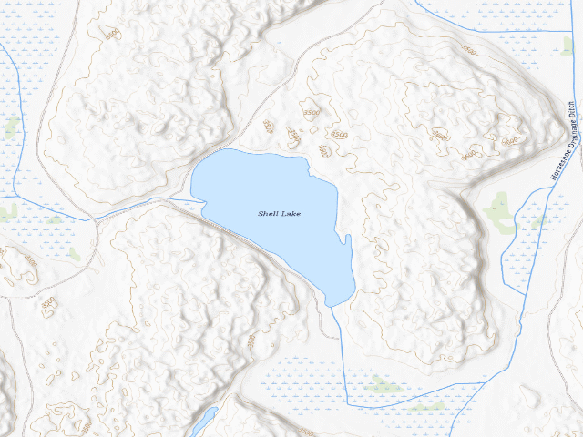USGS topographic map of Shell Lake WMA