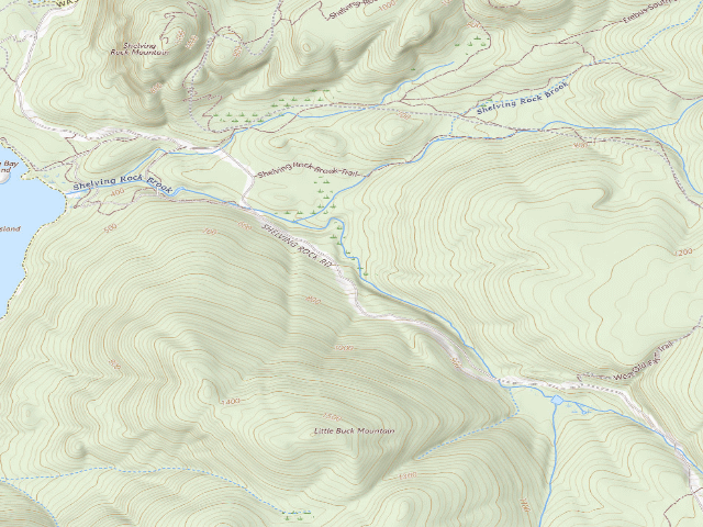 USGS topographic map of Shelving Rock Area Campsite 12 (Lake George Wild Forest)