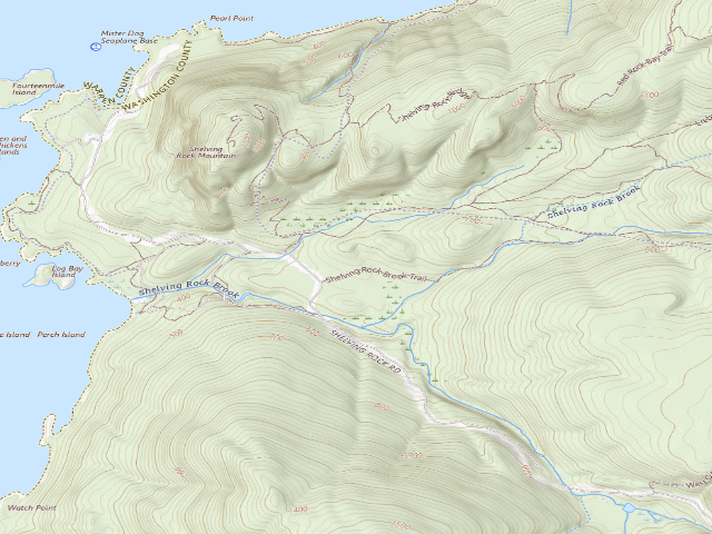 USGS topographic map of Shelving Rock Brook Trail Tent Site #13 (Lake George Wild Forest)