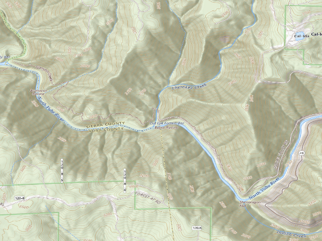 USGS topographic map of Shenanigan Flat