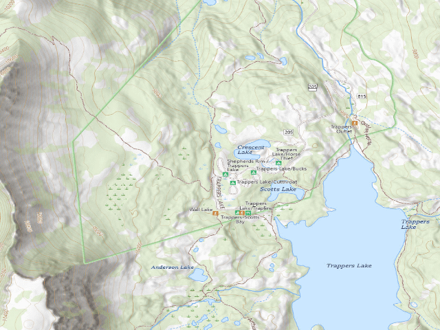 USGS topographic map of Shepherds Rim / Trappers Lake
