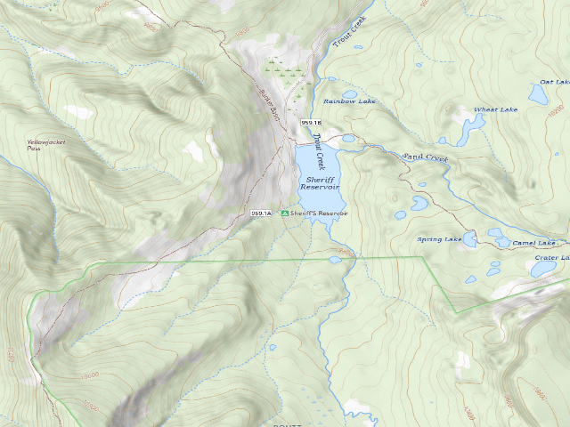 USGS topographic map of Sheriff'S Reservoir