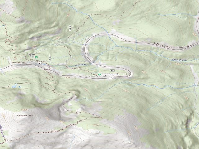 USGS topographic map of Sherman Overlook
