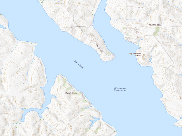 USGS topographic map of Sherman Reservoir WMA