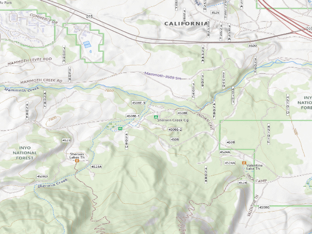 USGS topographic map of Sherwin Creek Cg