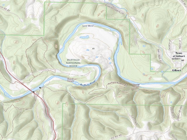 USGS topographic map of Shine Eye (Buffalo National River, Middle District)