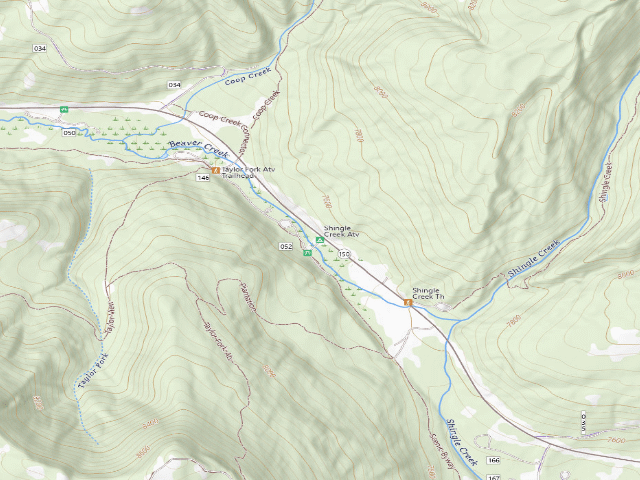 USGS topographic map of Shingle Creek Atv