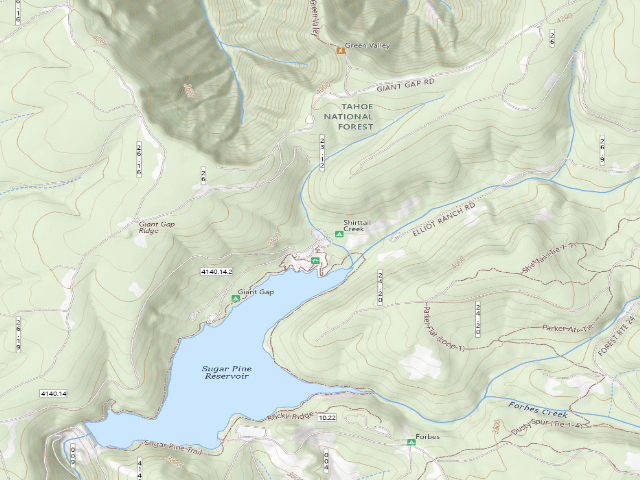 USGS topographic map of Shirttail Creek