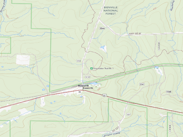 USGS topographic map of Shockaloe Trail Bc 1