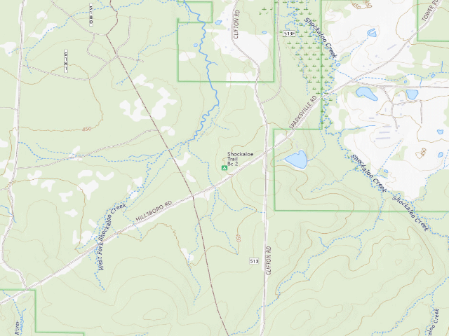 USGS topographic map of Shockaloe Trail Bc 2