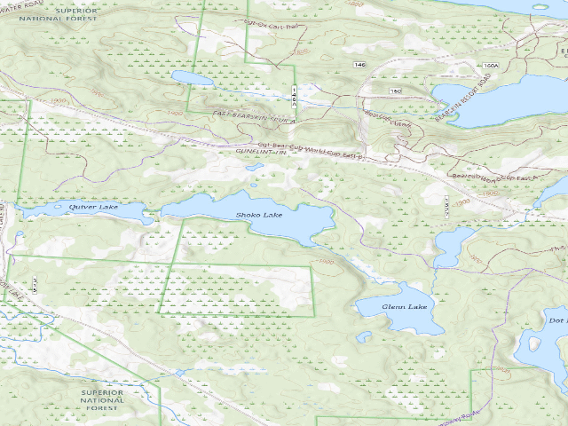 USGS topographic map of Shoko Lake Site 1