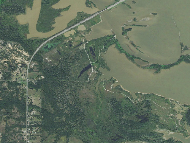 Aerial image of Shop Road (Hugo WMA)