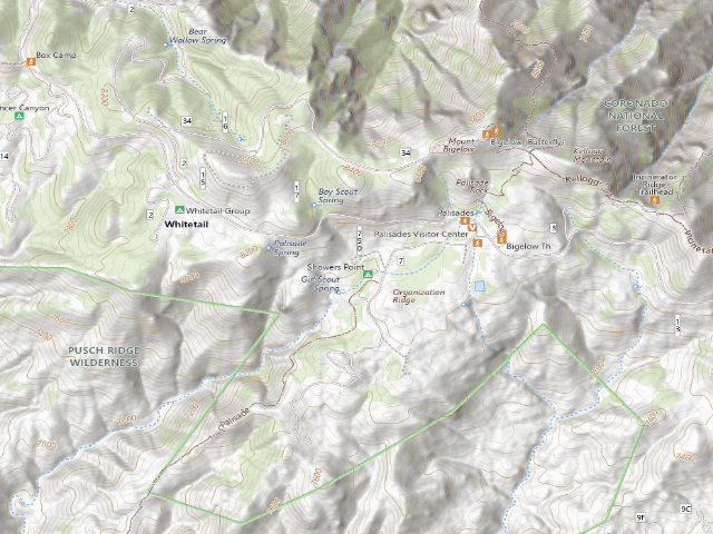 USGS topographic map of Showers Point Group Campground