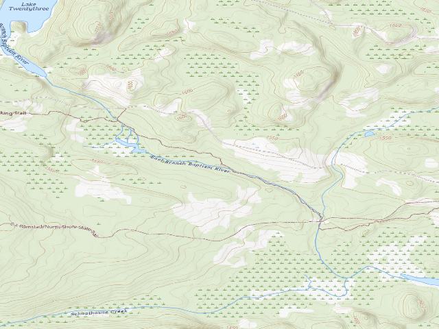 USGS topographic map of Sht- East Branch Baptism River