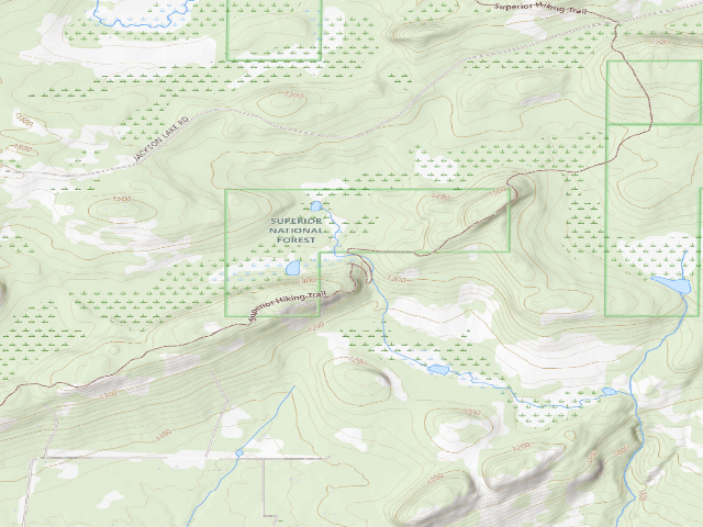 USGS topographic map of Sht- Woodland Caribou Pond