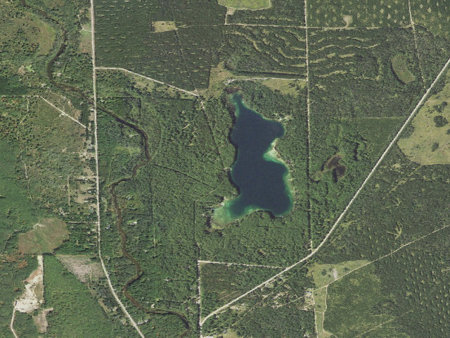 Aerial image of Shupac Lake State Forest Campground