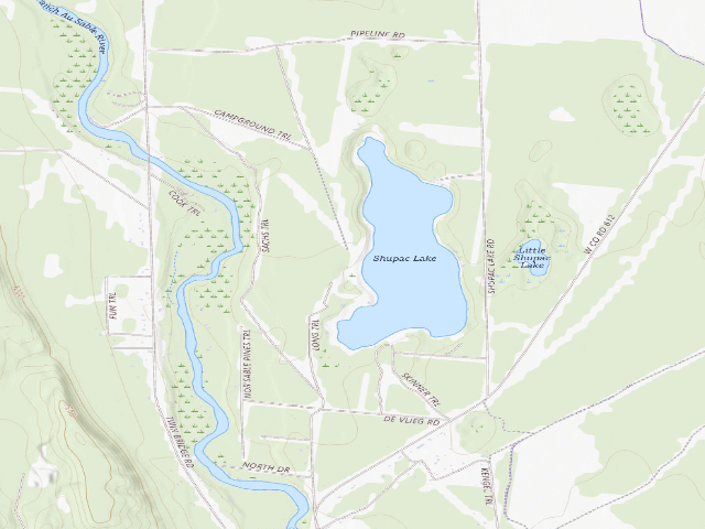 USGS topographic map of Shupac Lake State Forest Campground