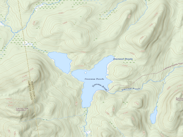 USGS topographic map of Siamese Ponds Site 2 (Siamese Ponds Wilderness)