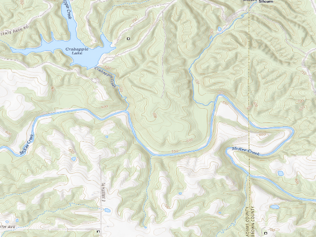 USGS topographic map of Siloam Springs State Park - Backpack Campground