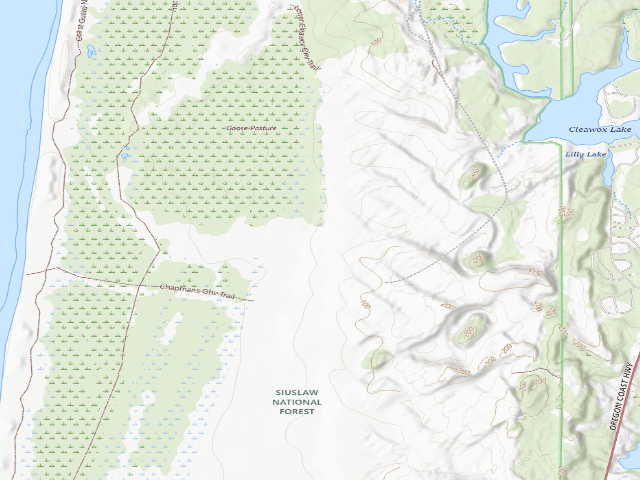 USGS topographic map of Siltcoos Sand Camping site 15