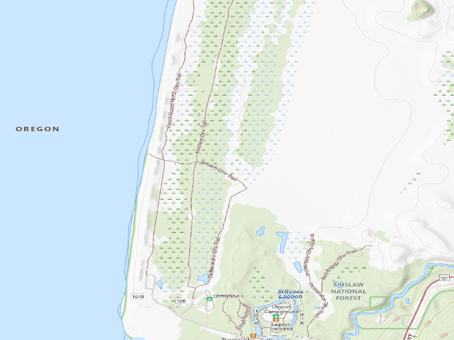 USGS topographic map of Siltcoos Sand Camping site 19