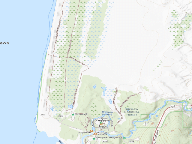 USGS topographic map of Siltcoos Sand Camping site 24
