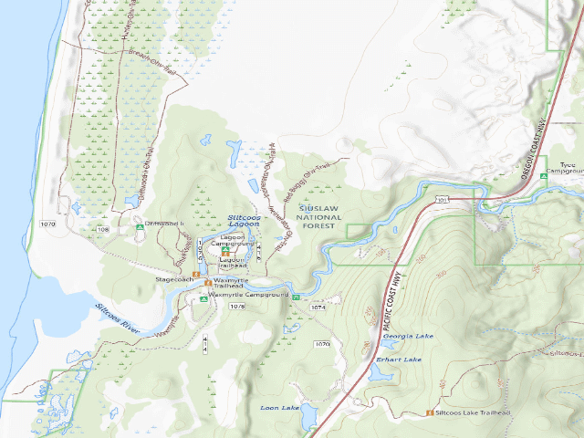 USGS topographic map of Siltcoos Sand Camping site 28